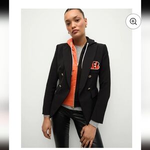 Veronica Beard x NFL Cincinnati Bengals Dickey Black Jacket Sz 14 No Hoodie New
